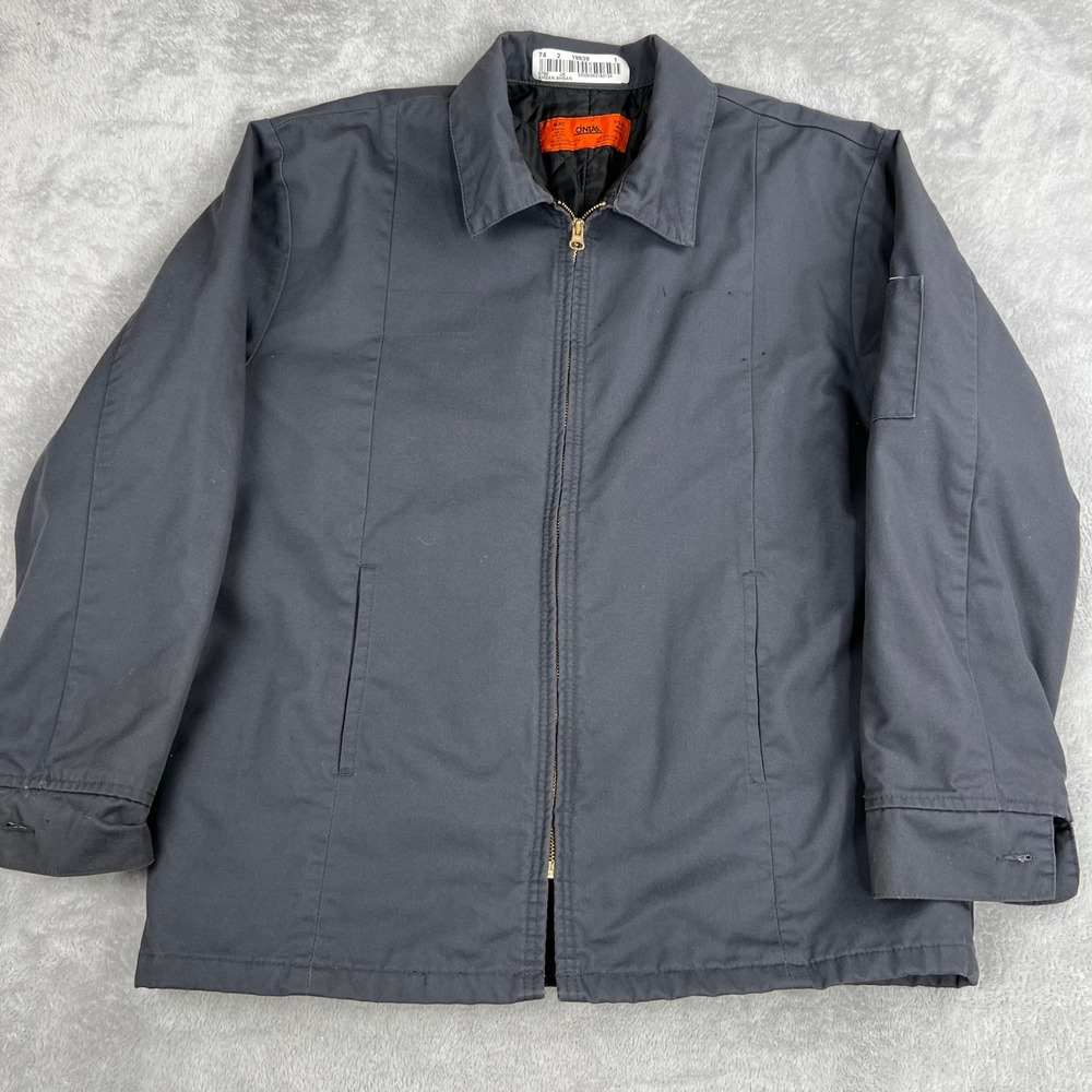 Cintas Quilted Lined Work Jacket Medium Charcoal Men Utility Streetwear Coat